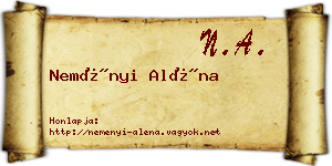 Neményi Aléna névjegykártya